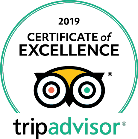 TripAdvisor certificate of excellence 2018 & 2019