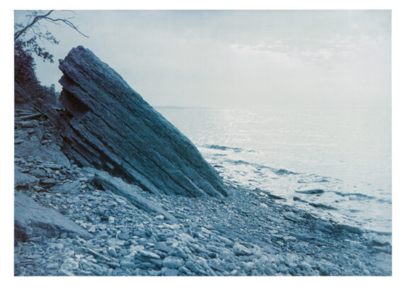Piece of limestone rock fallen down of a cliff at Päite