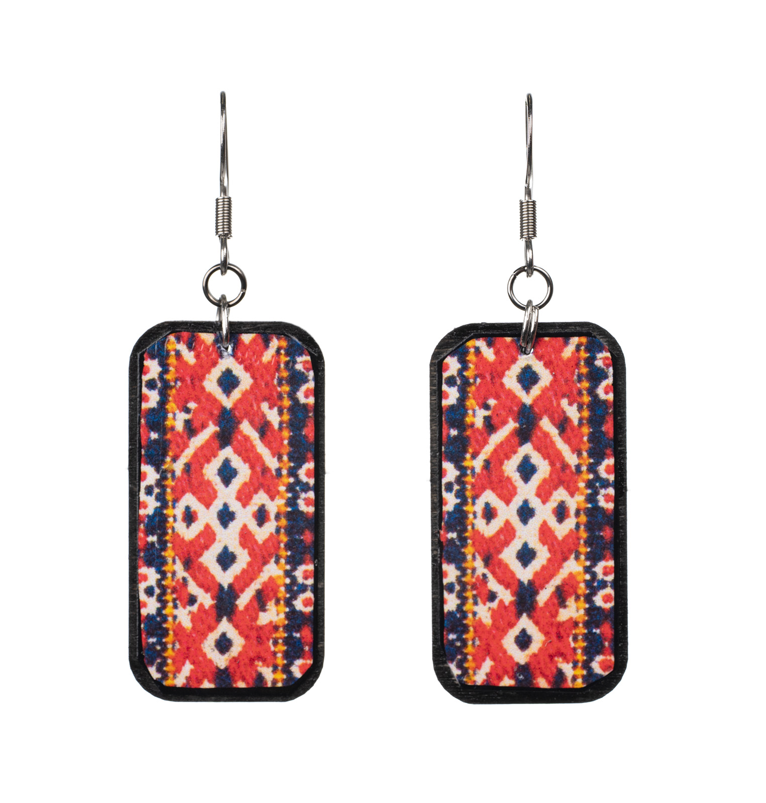 Setumaa kirivöö mustriga kõrvarõngad