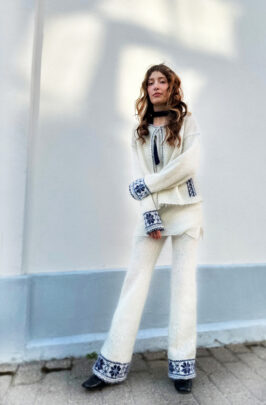 Kootud jakk mohääri ja siidisegu lõngast