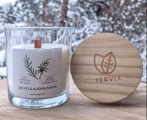 Lõhnaküünal puidust tahiga Salvei-kadakamari