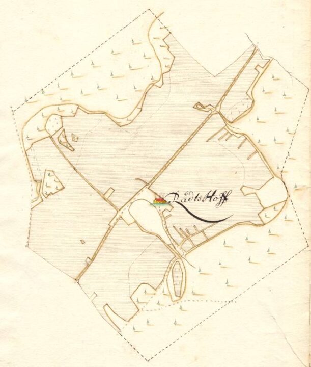 Raadi mõisa plaan 1688. aastast.
Kaart: Eesti Ajalooarhiiv F 308 n2 s 116