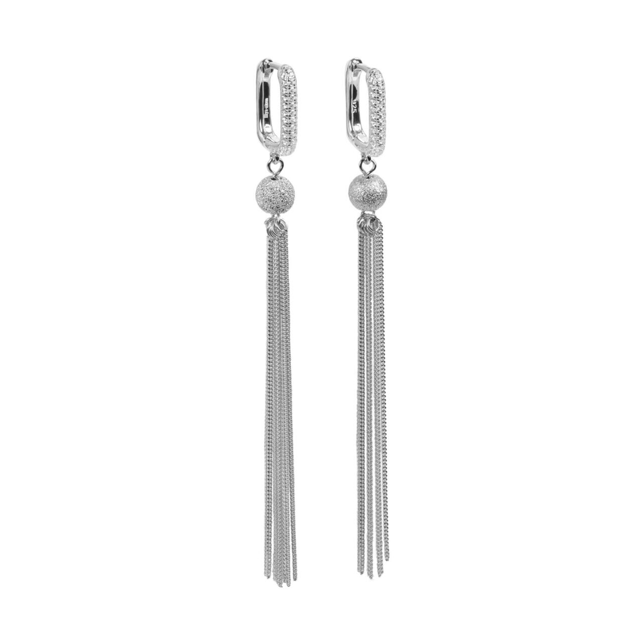 Hõbekõrvarõngad "Metropolitan Glow White ZC Tassel"